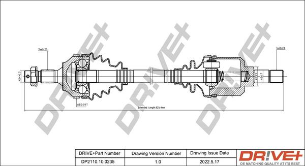 Dr!ve+ DP2110.10.0235 - Приводной вал autosila-amz.com