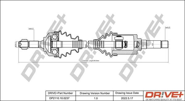 Dr!ve+ DP2110.10.0237 - Приводной вал autosila-amz.com