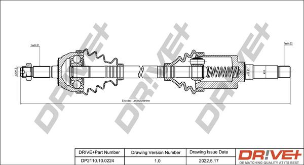 Dr!ve+ DP2110.10.0224 - Приводной вал autosila-amz.com