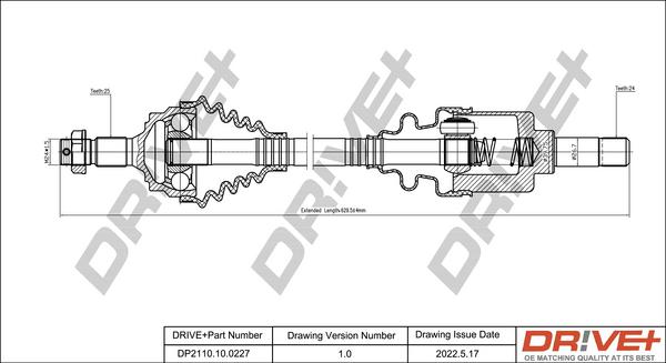 Dr!ve+ DP2110.10.0227 - Приводной вал autosila-amz.com