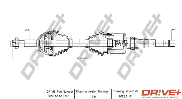 Dr!ve+ DP2110.10.0275 - Приводной вал autosila-amz.com