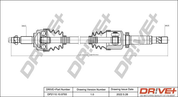 Dr!ve+ DP2110.10.0793 - Приводной вал autosila-amz.com