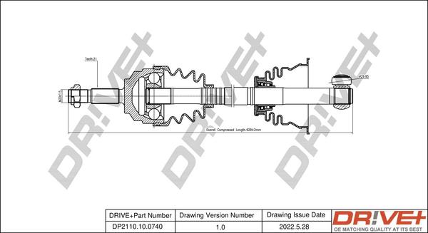 Dr!ve+ DP2110.10.0740 - Приводной вал autosila-amz.com