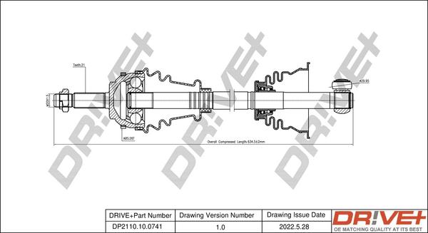 Dr!ve+ DP2110.10.0741 - Приводной вал autosila-amz.com