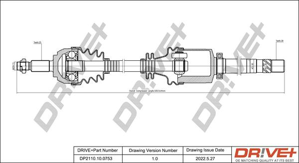 Dr!ve+ DP2110.10.0753 - Приводной вал autosila-amz.com