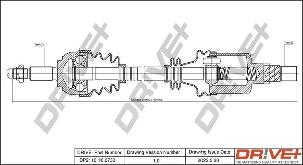 Dr!ve+ DP2110.10.0730 - Приводной вал autosila-amz.com