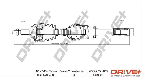 Dr!ve+ DP2110.10.0733 - Приводной вал autosila-amz.com