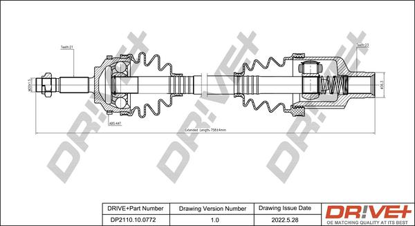 Dr!ve+ DP2110.10.0772 - Приводной вал autosila-amz.com