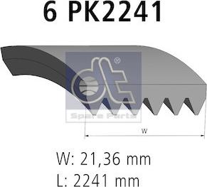 DT Spare Parts 4.81429 - Поликлиновой ремень 6 PK 2241 mm autosila-amz.com