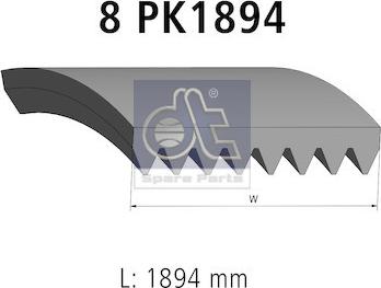 DT Spare Parts 5.41591 - Поликлиновой ремень autosila-amz.com