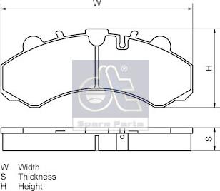 DT Spare Parts 2.94096 - колодки дисковые! с пластинами и болтами, WVA29173 216x97x29\VOLVO FH12-16/FM9/FM12/FM13,RVI autosila-amz.com