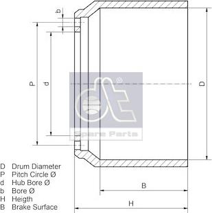 DT Spare Parts 2.40303 - Тормозной барабан autosila-amz.com