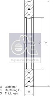 DT Spare Parts 240345SP - Диск тормозного механизма autosila-amz.com