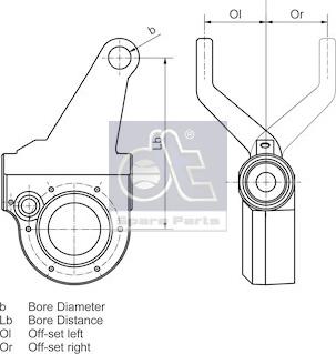 DT Spare Parts 3.62403 - трещетка !автомат., левая задняя (с шириной накладок 180/220мм) \MAN ось H9-13120-01/03 autosila-amz.com