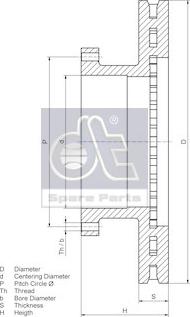 DT Spare Parts 3.62052 - Тормозной диск autosila-amz.com