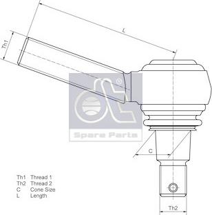 DT Spare Parts 2.53156 - Наконечник рулевой тяги, шарнир autosila-amz.com