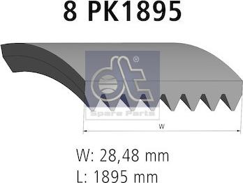 DT Spare Parts 1.21859 - Ремень поликлиновой autosila-amz.com