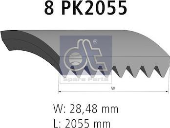 DT Spare Parts 2.21143 - Поликлиновой ремень autosila-amz.com