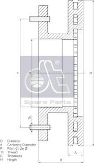 DT Spare Parts 7.36027 - Тормозной диск autosila-amz.com