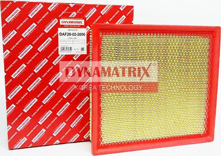 Dynamatrix DAF20-02-2006 - Воздушный фильтр, двигатель autosila-amz.com