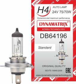 Dynamatrix DB64196 - Лампа накаливания, основная фара autosila-amz.com