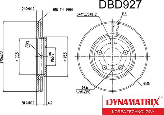 Dynamatrix DBD927 - Тормозной диск autosila-amz.com