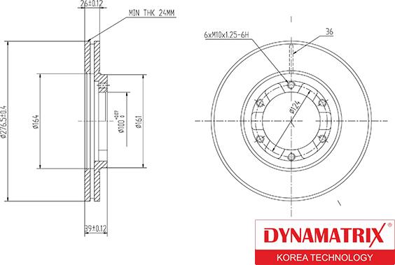 Dynamatrix DBD464 - Тормозной диск autosila-amz.com
