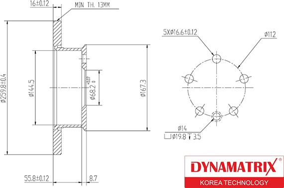 Dynamatrix DBD426 - Тормозной диск autosila-amz.com