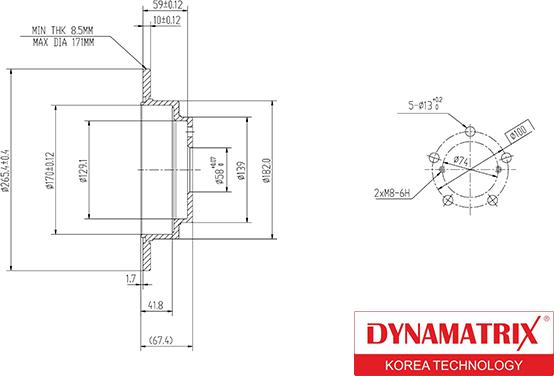 Dynamatrix DBD678 - Тормозной диск autosila-amz.com