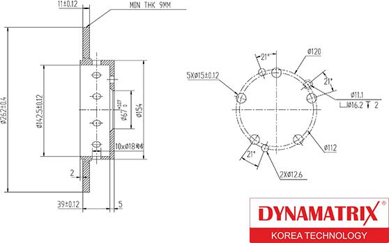 Dynamatrix DBD053 - Тормозной диск autosila-amz.com