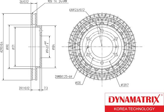 Dynamatrix DBD1937 - Тормозной диск autosila-amz.com