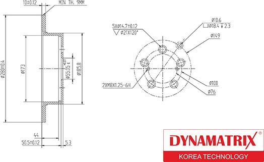 Dynamatrix DBD1406 - Тормозной диск autosila-amz.com