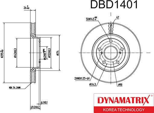 Dynamatrix DBD1401 - Тормозной диск autosila-amz.com