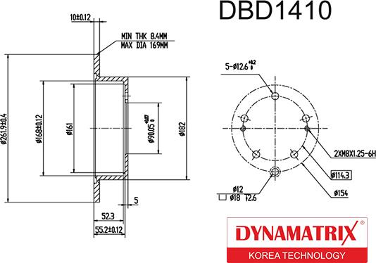 Dynamatrix DBD1410 - Тормозной диск autosila-amz.com