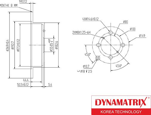 Dynamatrix DBD1417 - Тормозной диск autosila-amz.com