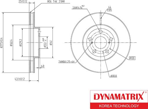 Dynamatrix DBD1484 - Тормозной диск autosila-amz.com