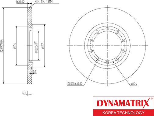 Dynamatrix DBD1537 - Тормозной диск autosila-amz.com