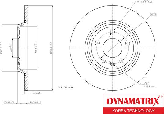 Dynamatrix DBD1666 - Тормозной диск autosila-amz.com