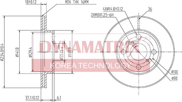 Dynamatrix DBD1084 - Тормозной диск autosila-amz.com