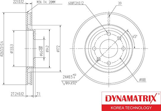 Dynamatrix DBD1140 - Тормозной диск autosila-amz.com