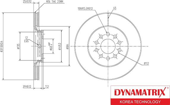 Dynamatrix DBD1156 - Тормозной диск autosila-amz.com