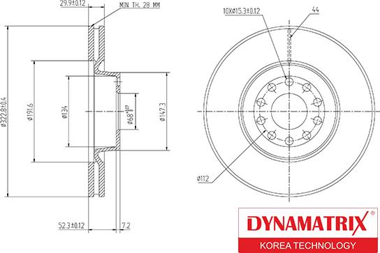 Dynamatrix DBD1150 - Тормозной диск autosila-amz.com