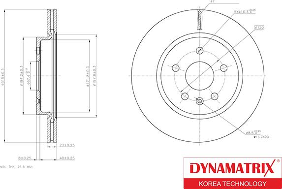 Dynamatrix DBD1805C - Тормозной диск autosila-amz.com