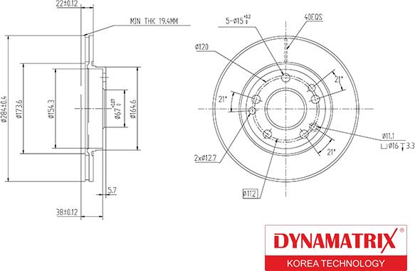 Dynamatrix DBD181 - Тормозной диск autosila-amz.com