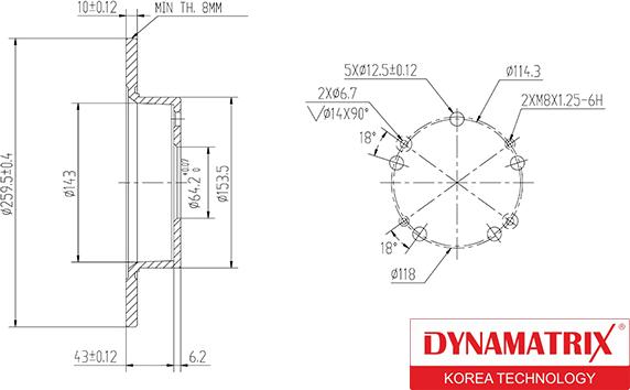 Dynamatrix DBD1390 - Тормозной диск autosila-amz.com