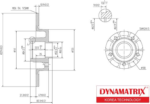 Dynamatrix DBD1364 - Тормозной диск autosila-amz.com