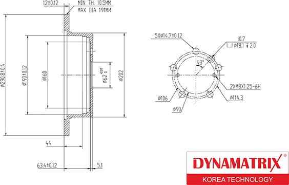 Dynamatrix DBD1380 - Тормозной диск autosila-amz.com