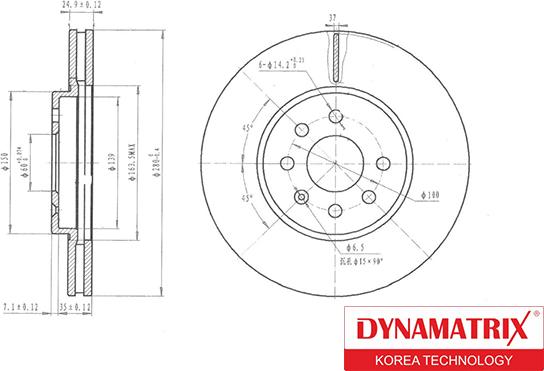 Dynamatrix DBD1374 - Тормозной диск autosila-amz.com