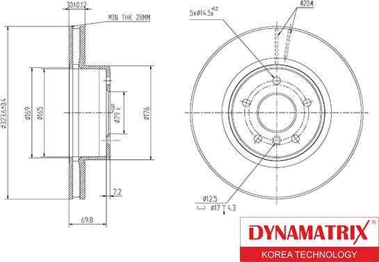 Dynamatrix DBD124 - Тормозной диск autosila-amz.com