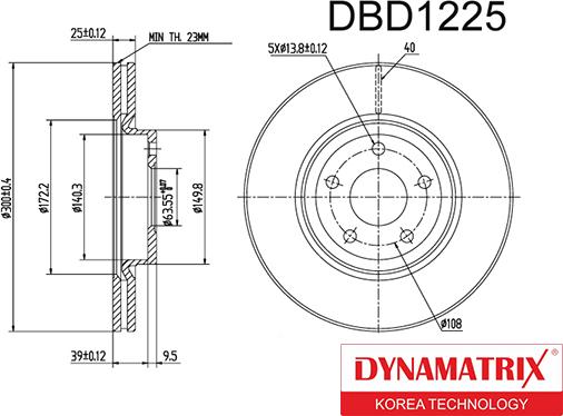 Dynamatrix DBD1225 - Тормозной диск autosila-amz.com